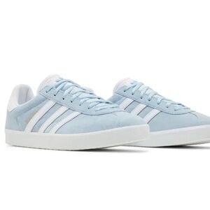 Adidas Blue and White Gazelle Sneakers Suede Upper